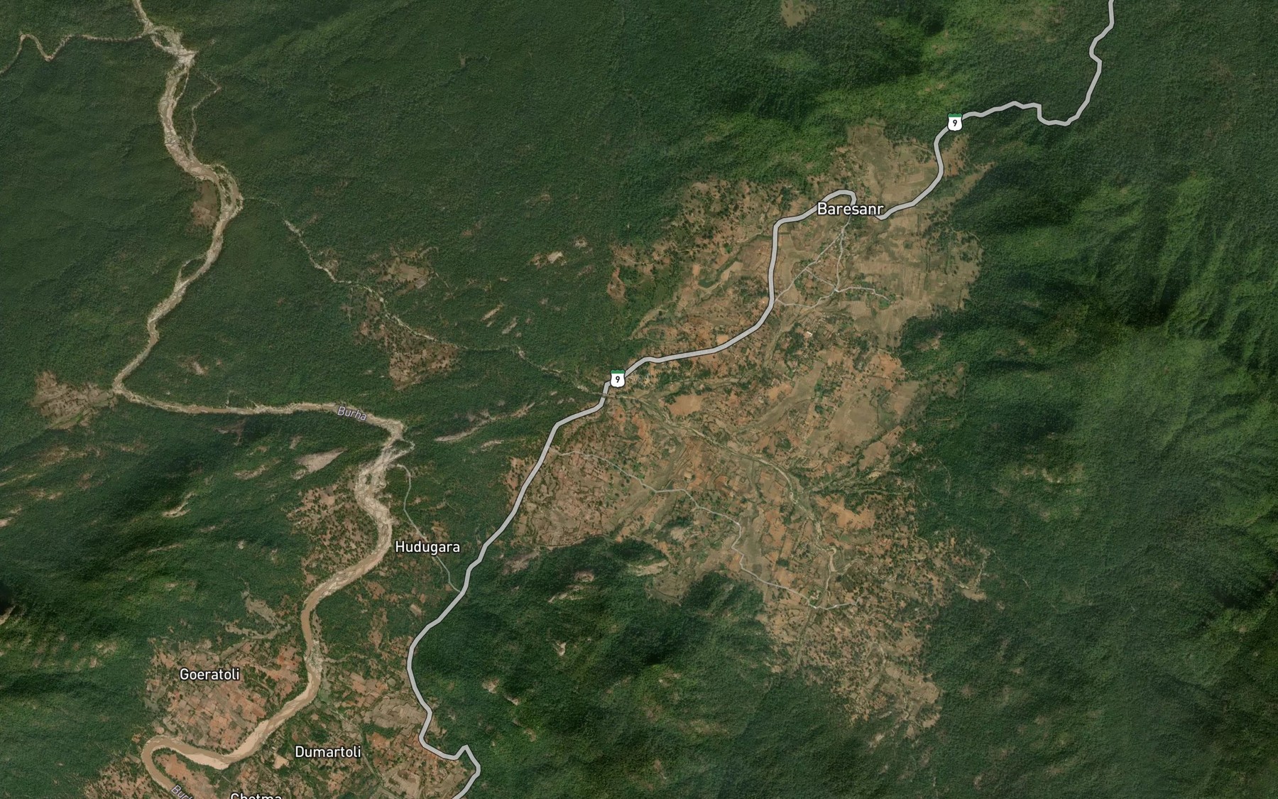 Satellite map of the Kulibar Nadi