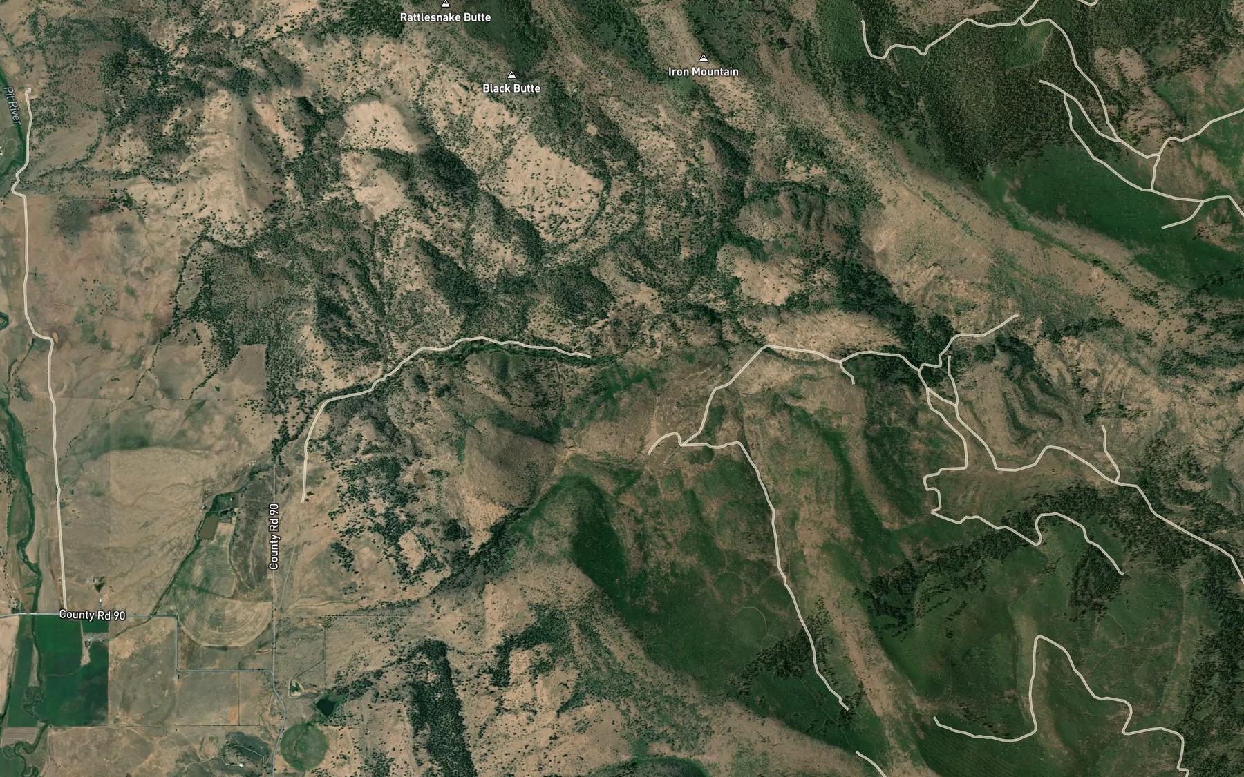 Satellite map of the Halls Springs