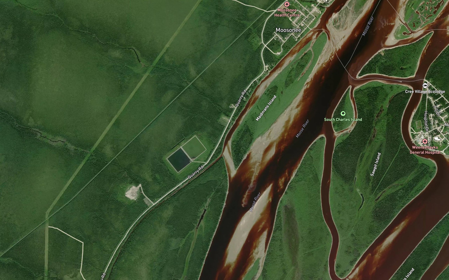 Satellite map of the Maidmans Creek