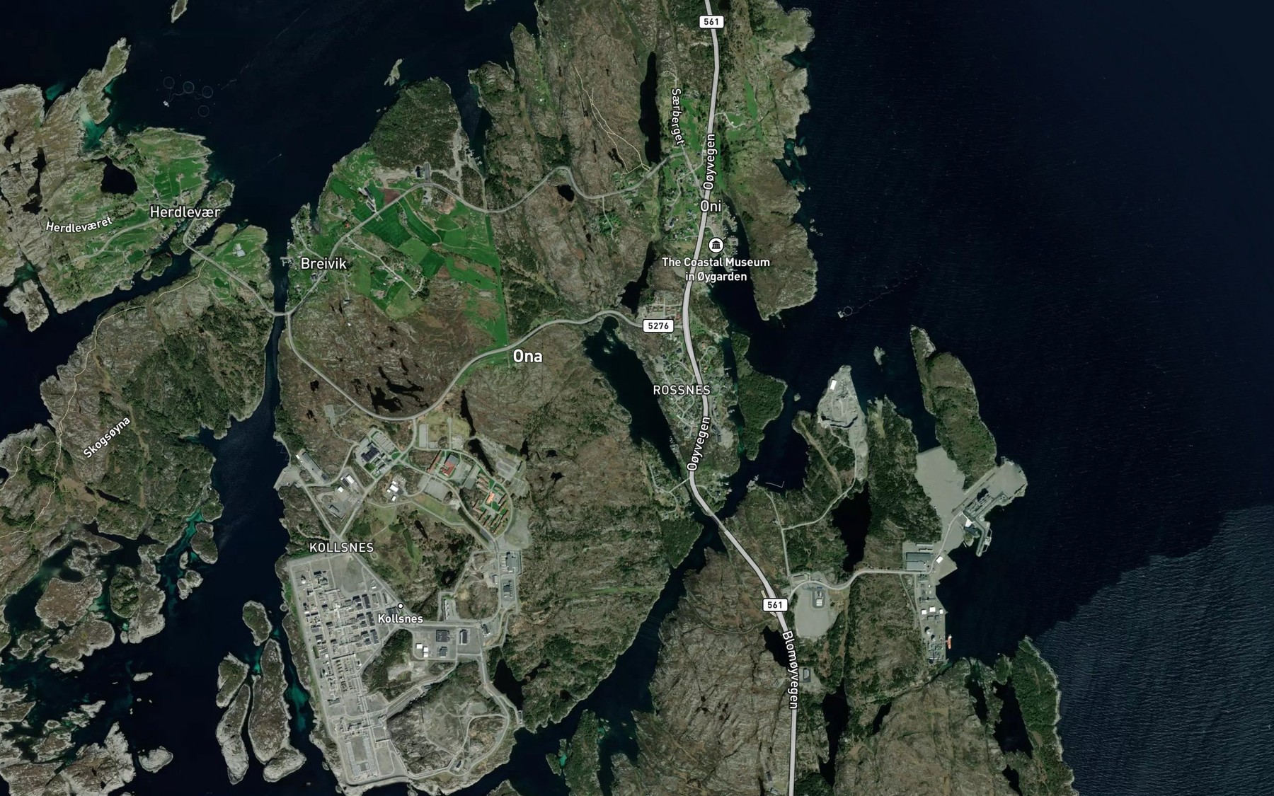 Satellite map of the Kvernapollen