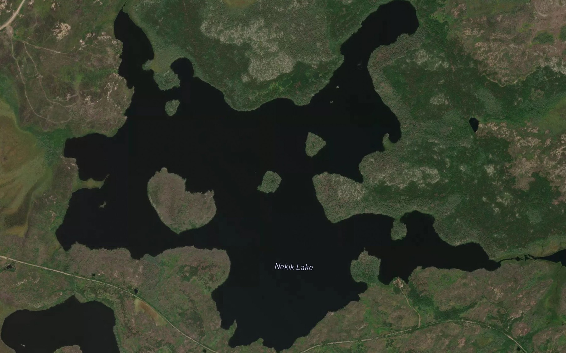 Satellite map of the Nekik Lake