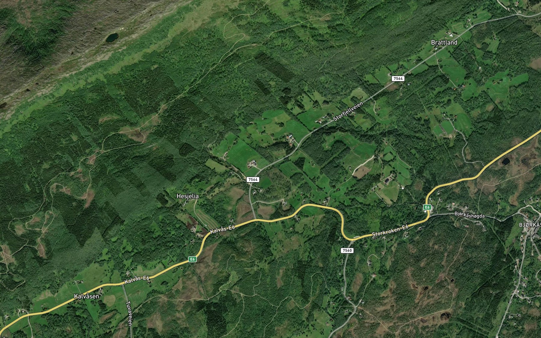 Satellite map of the Nokkelelva