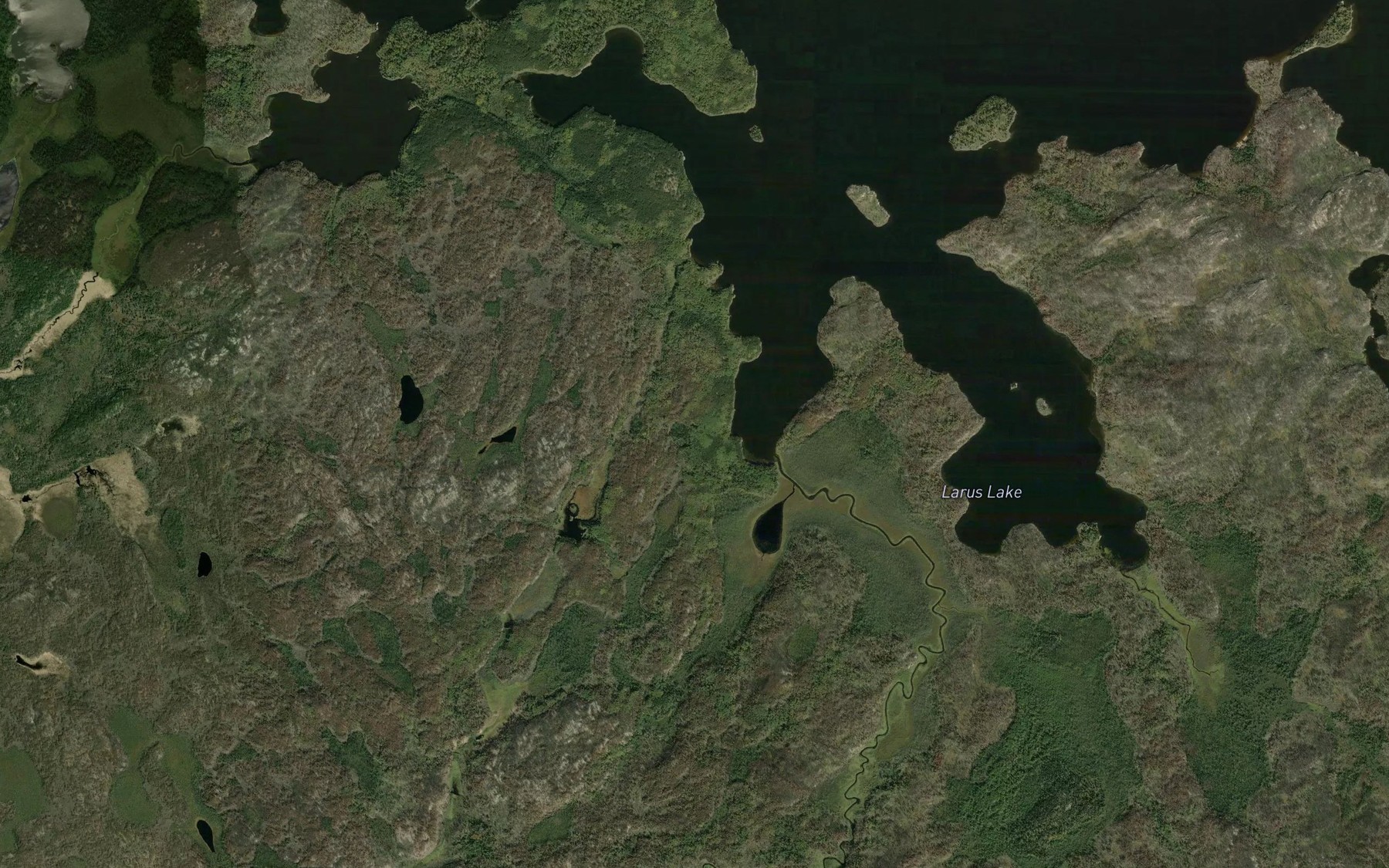 Satellite map of the Larus Creek