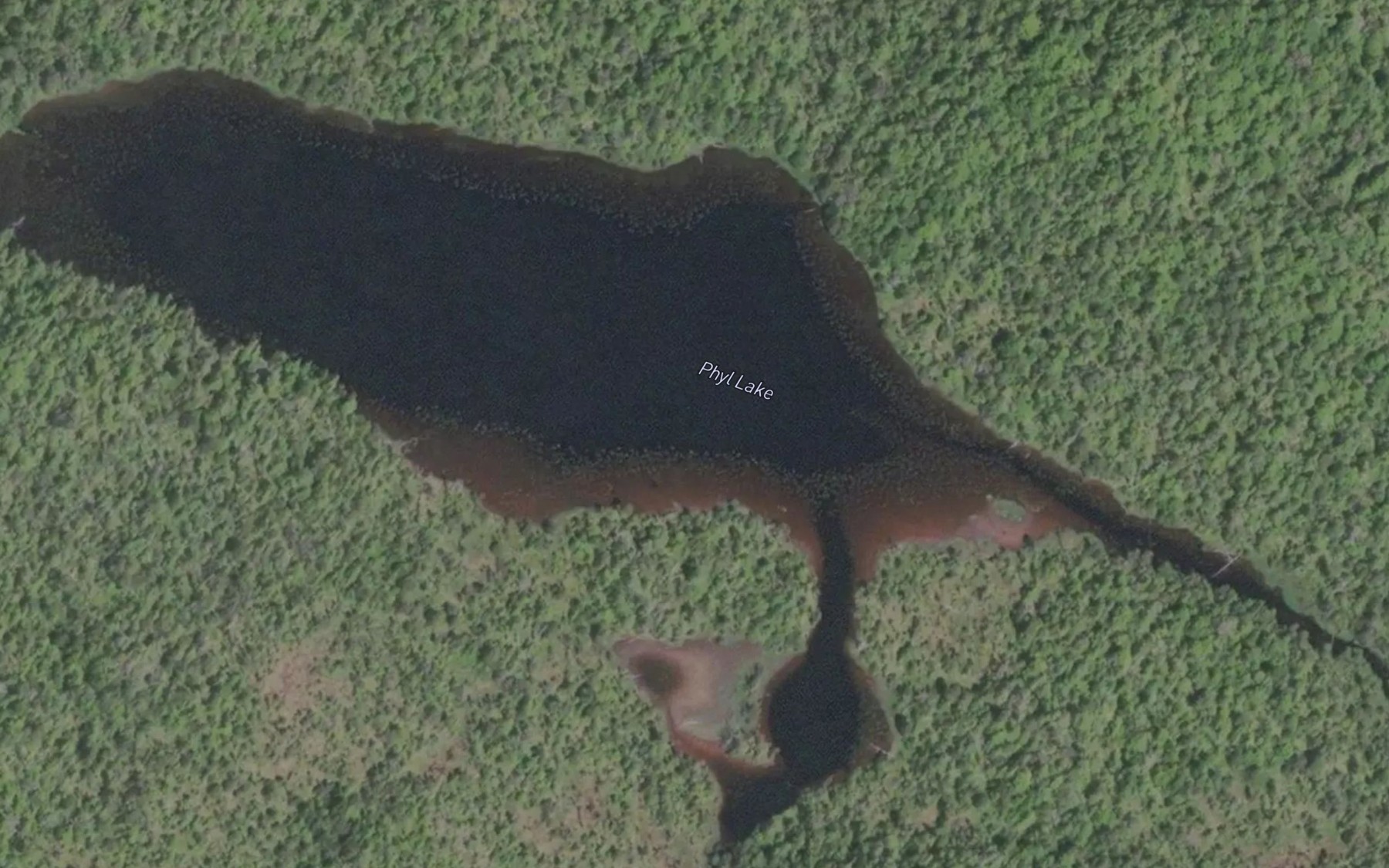 Satellite map of the Phyl Lake