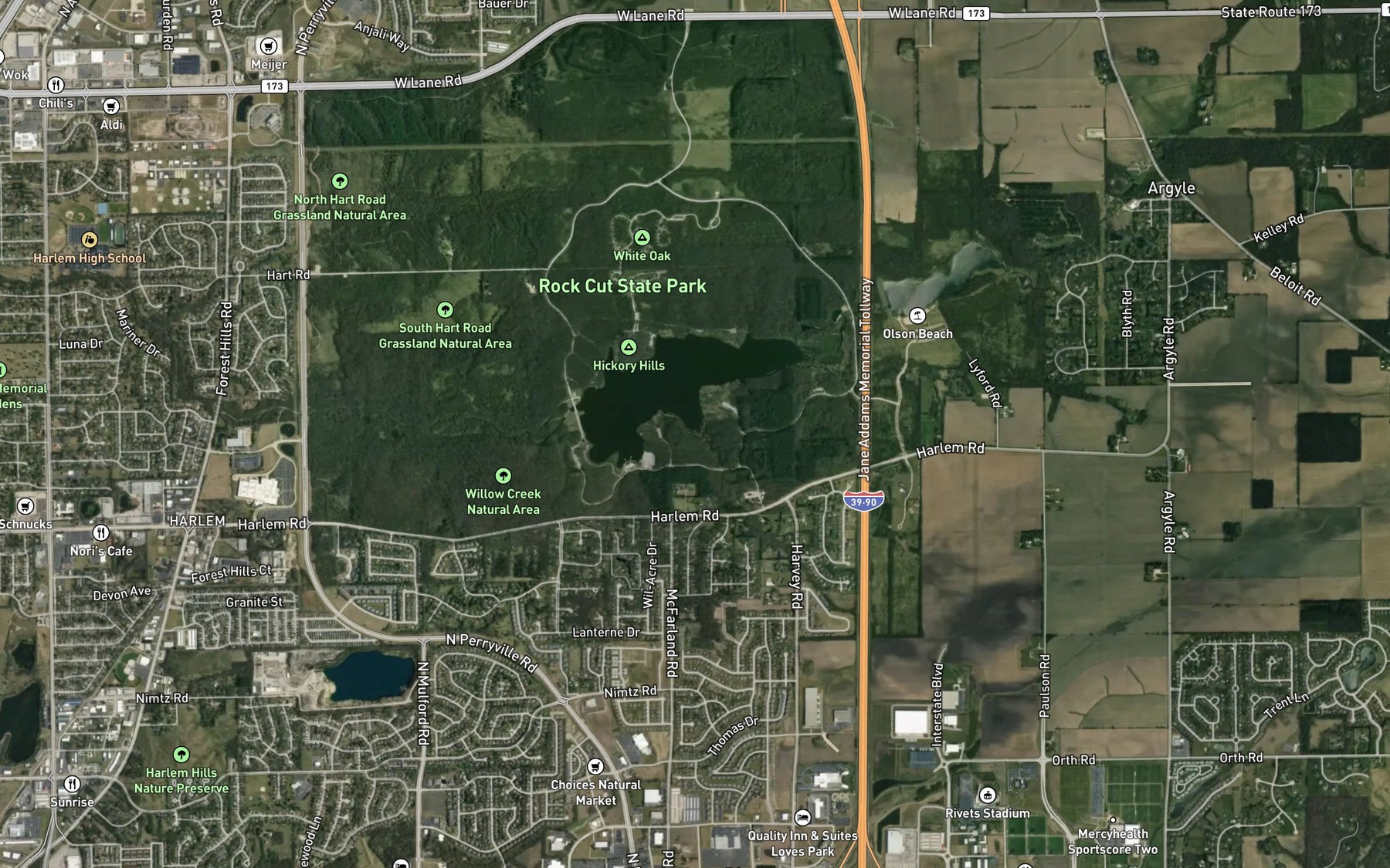 Satellite map of the Spot 9