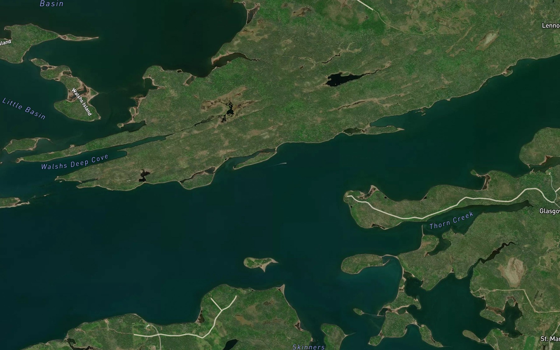 Satellite map of the Walsh Road Cove