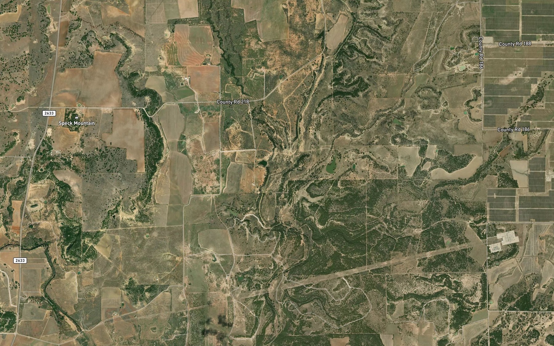 Satellite map of the Hay Creek