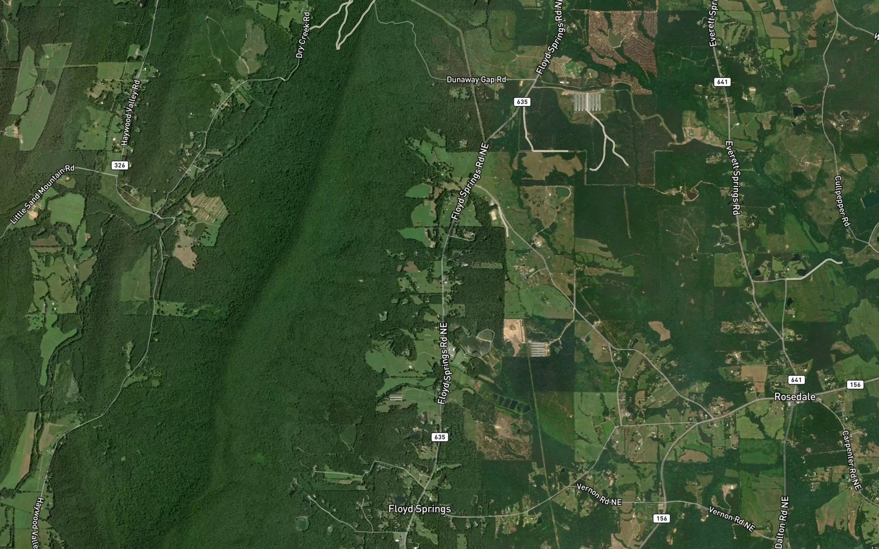 Satellite map of the Arrowhead Spring
