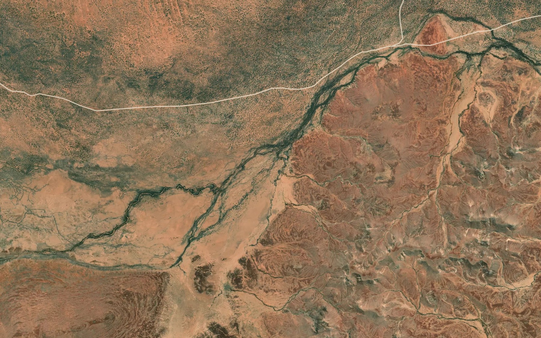 Satellite map of the Oodnuwin Creek