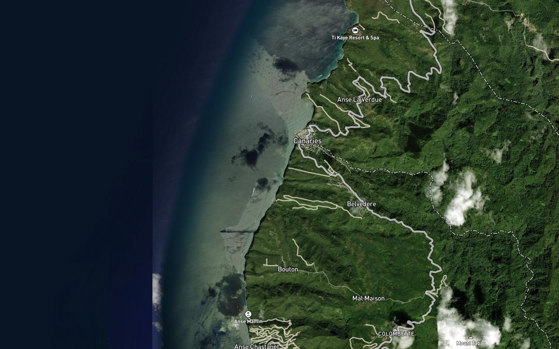 Satellite map of the Anse La Liberte
