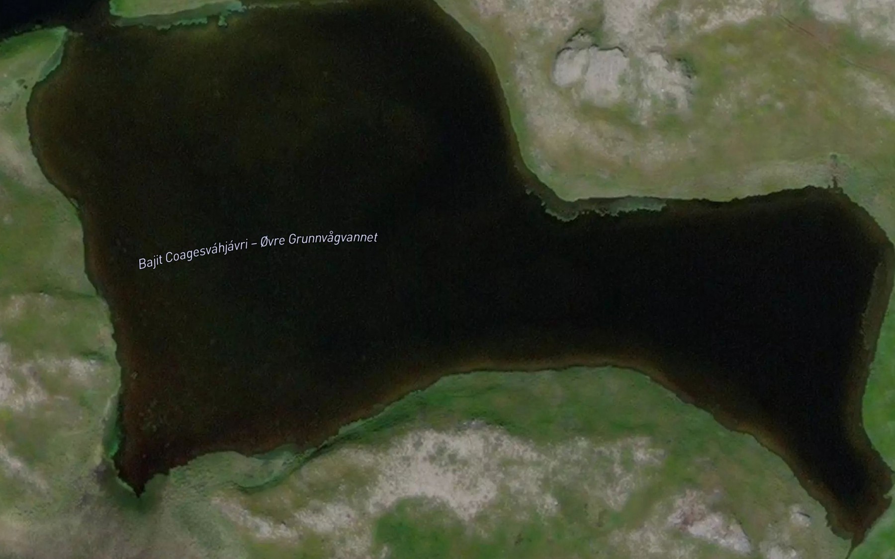 Satellite map of the Ovre Grunnvagvatnet