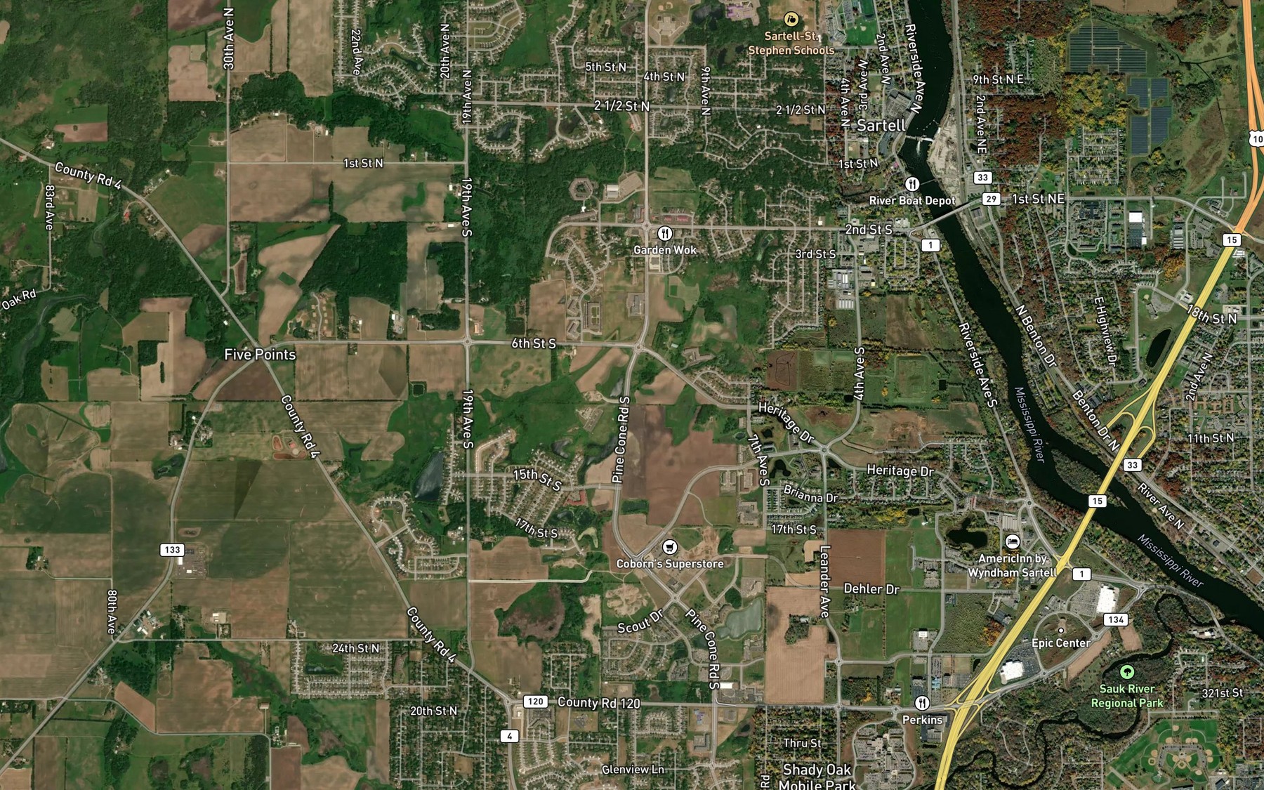 Satellite map of the County Ditch Number Sixteen