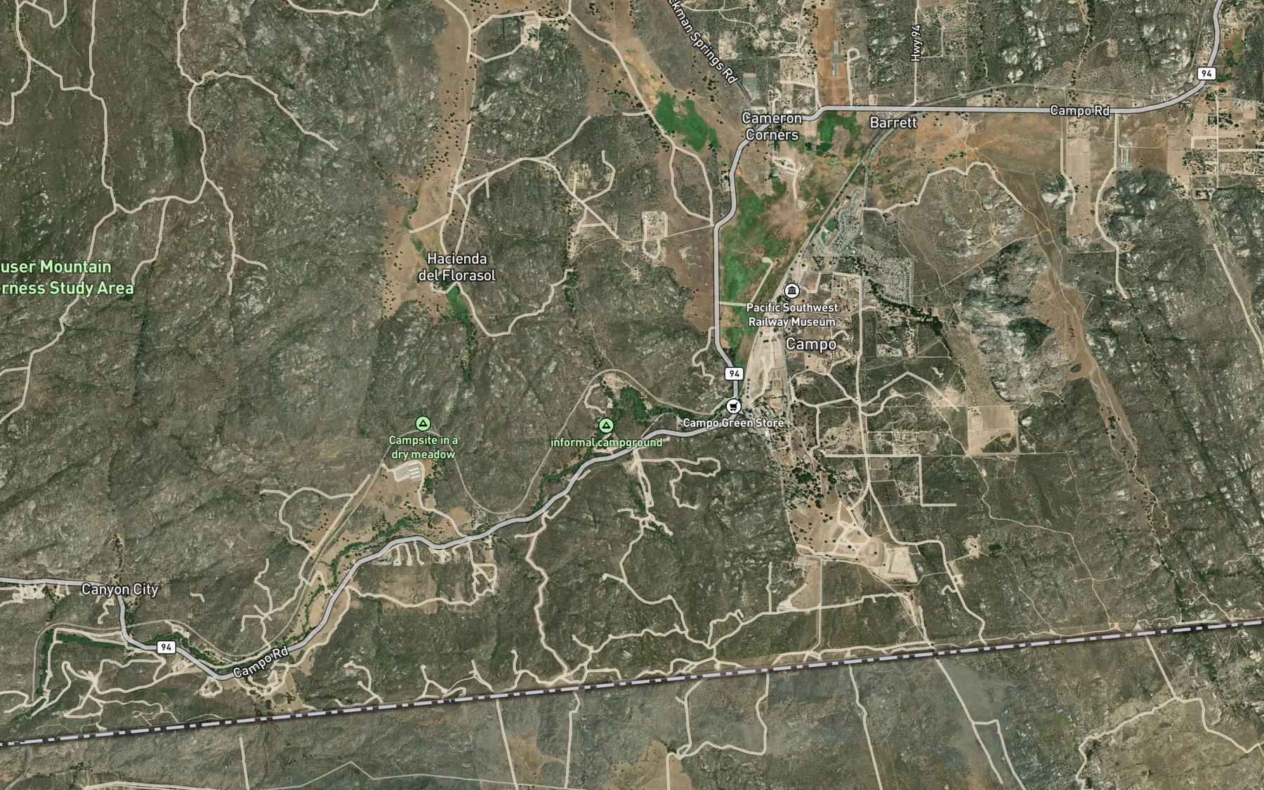 Satellite map of the Campo Lake