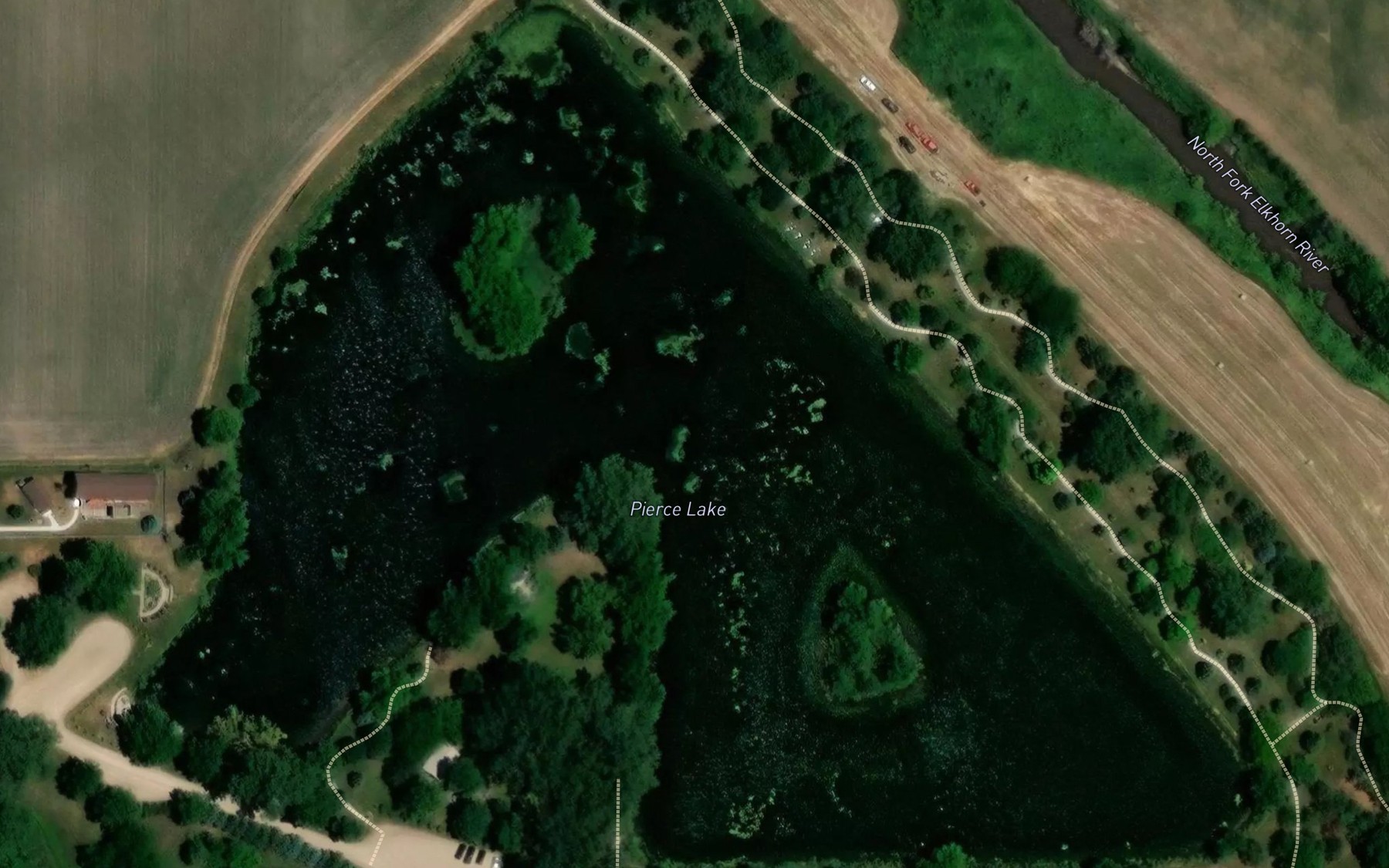Satellite map of the Pierce Lake