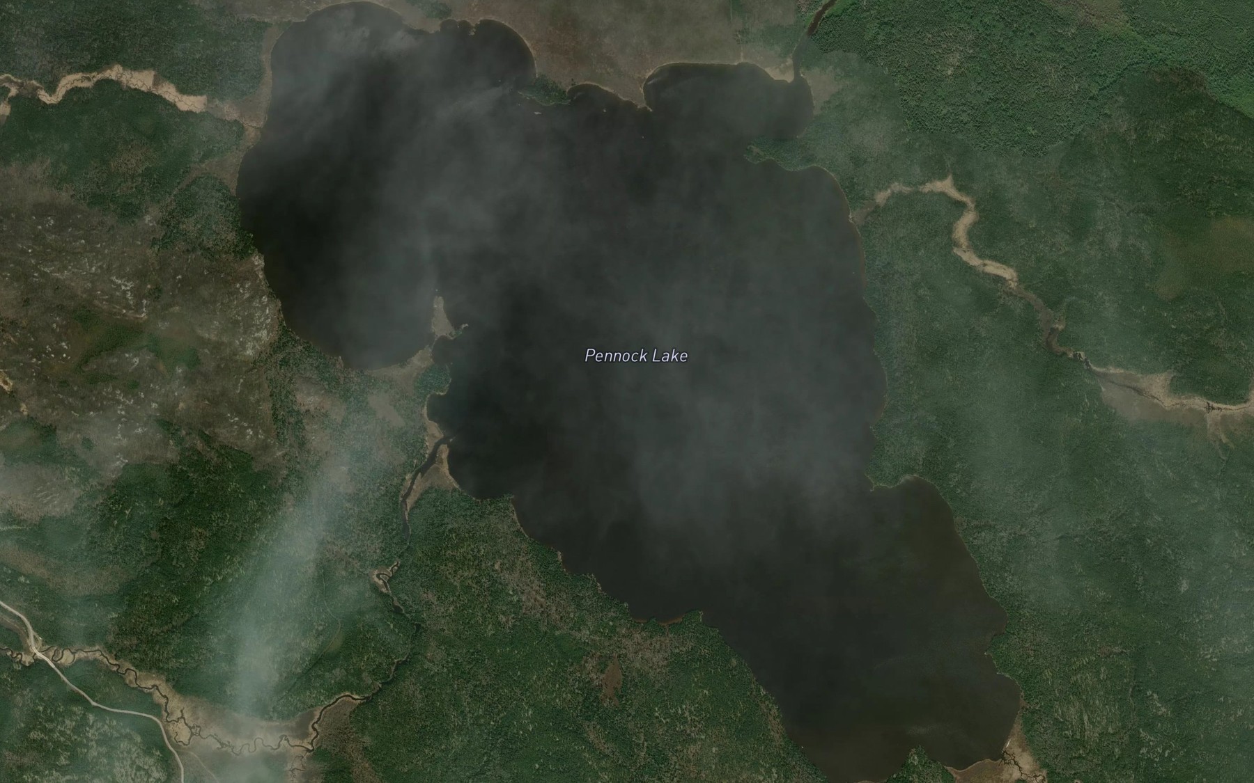 Satellite map of the Pennock Lake