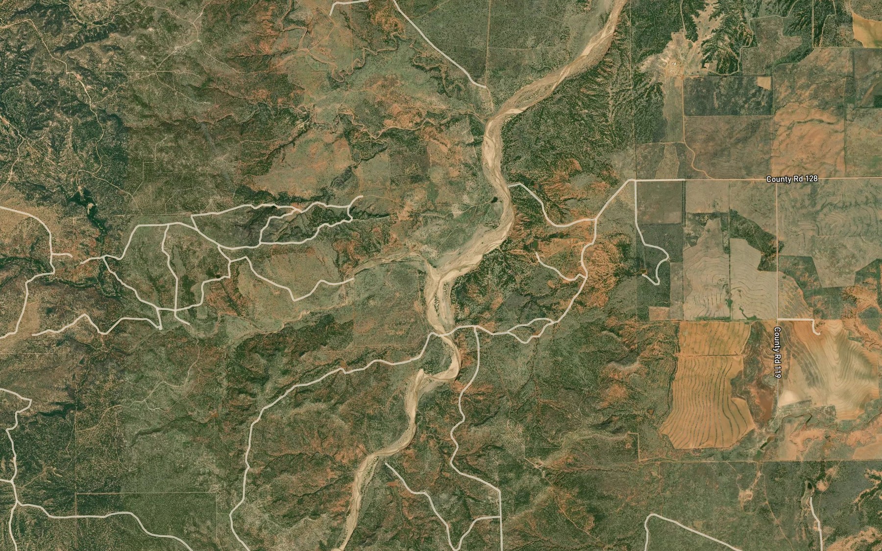 Satellite map of the Hall Creek