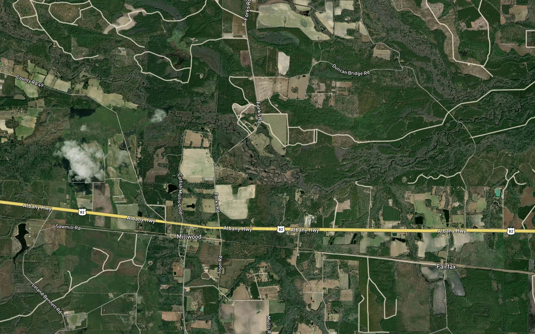 Satellite map of the Perch Creek