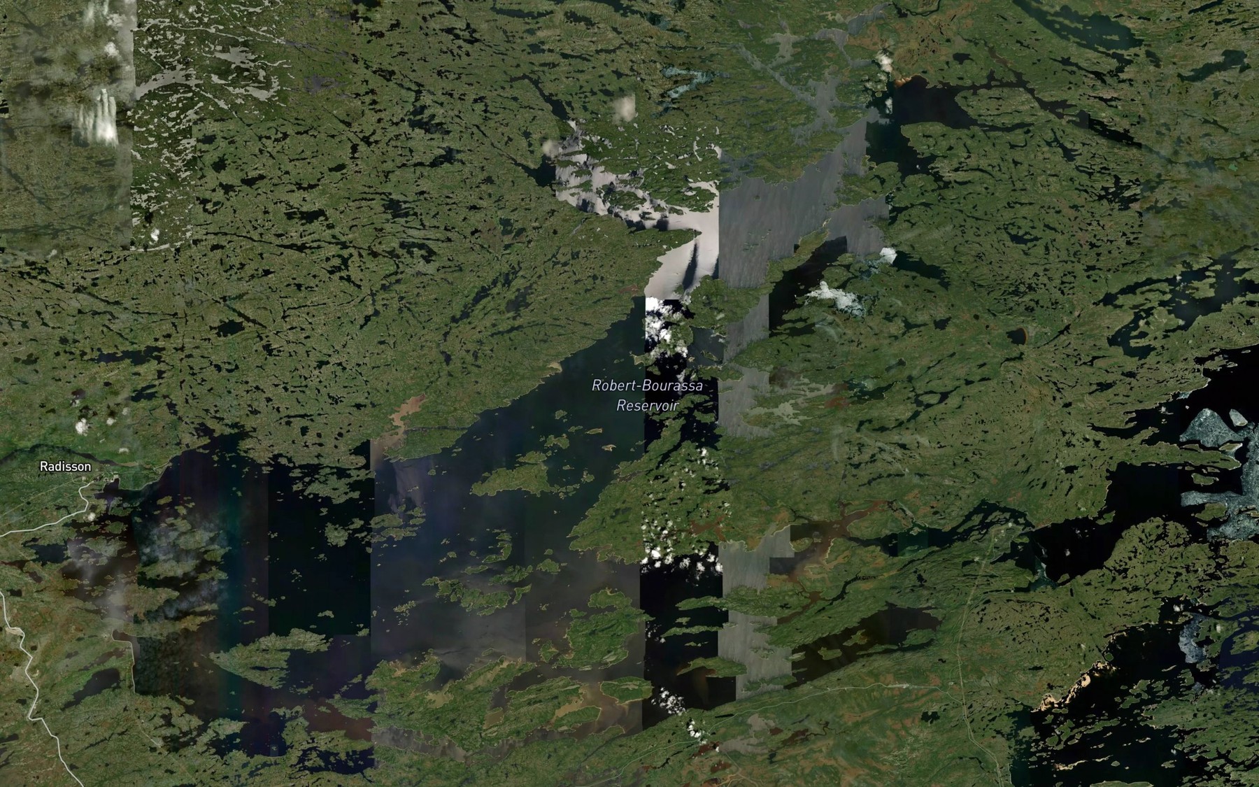 Satellite map of the Reservoir Robert-Bourassa