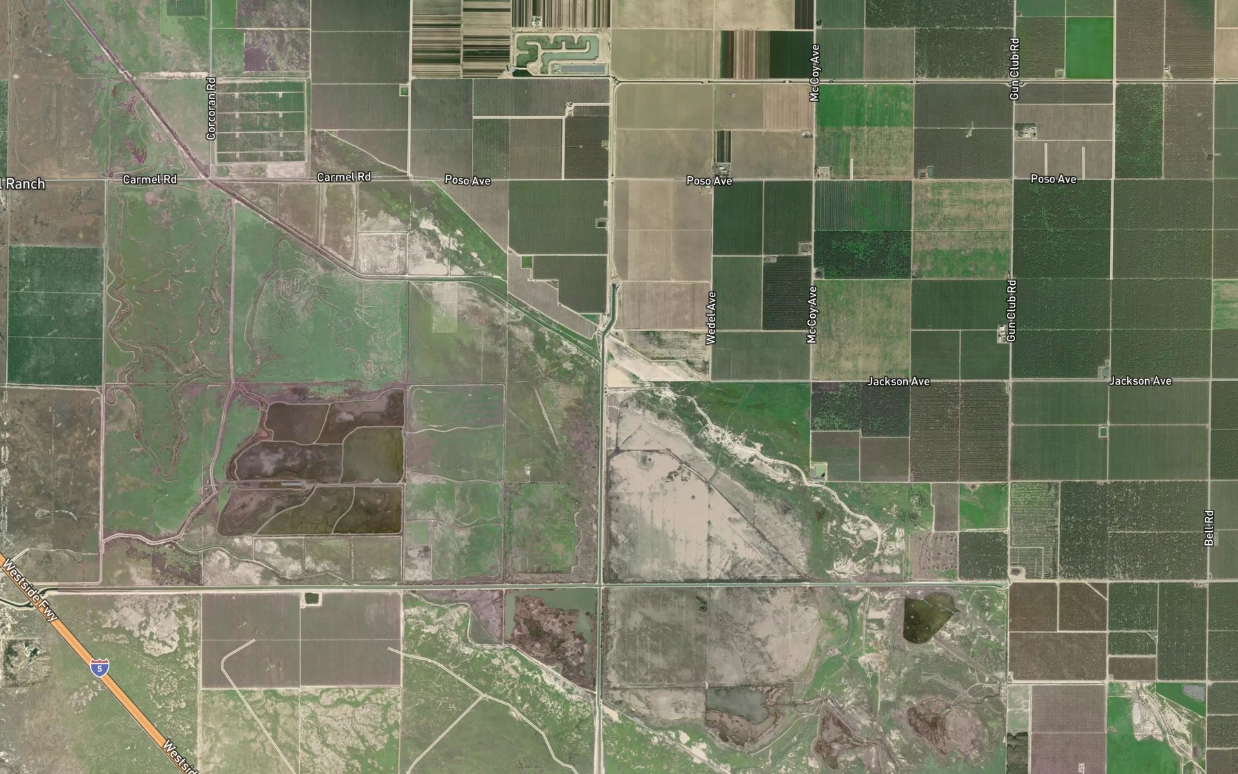 Satellite map of the Jerry Slough