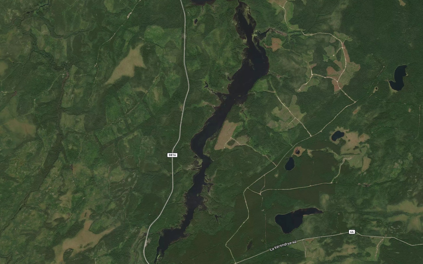 Satellite map of the Lac Bend