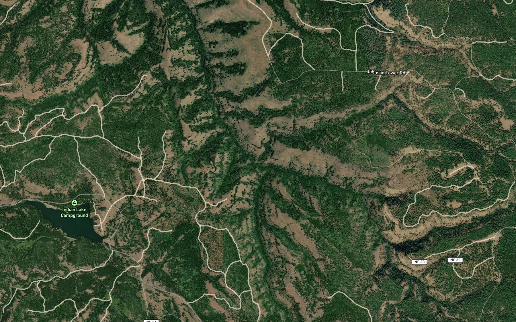 Satellite map of the Bear Creek