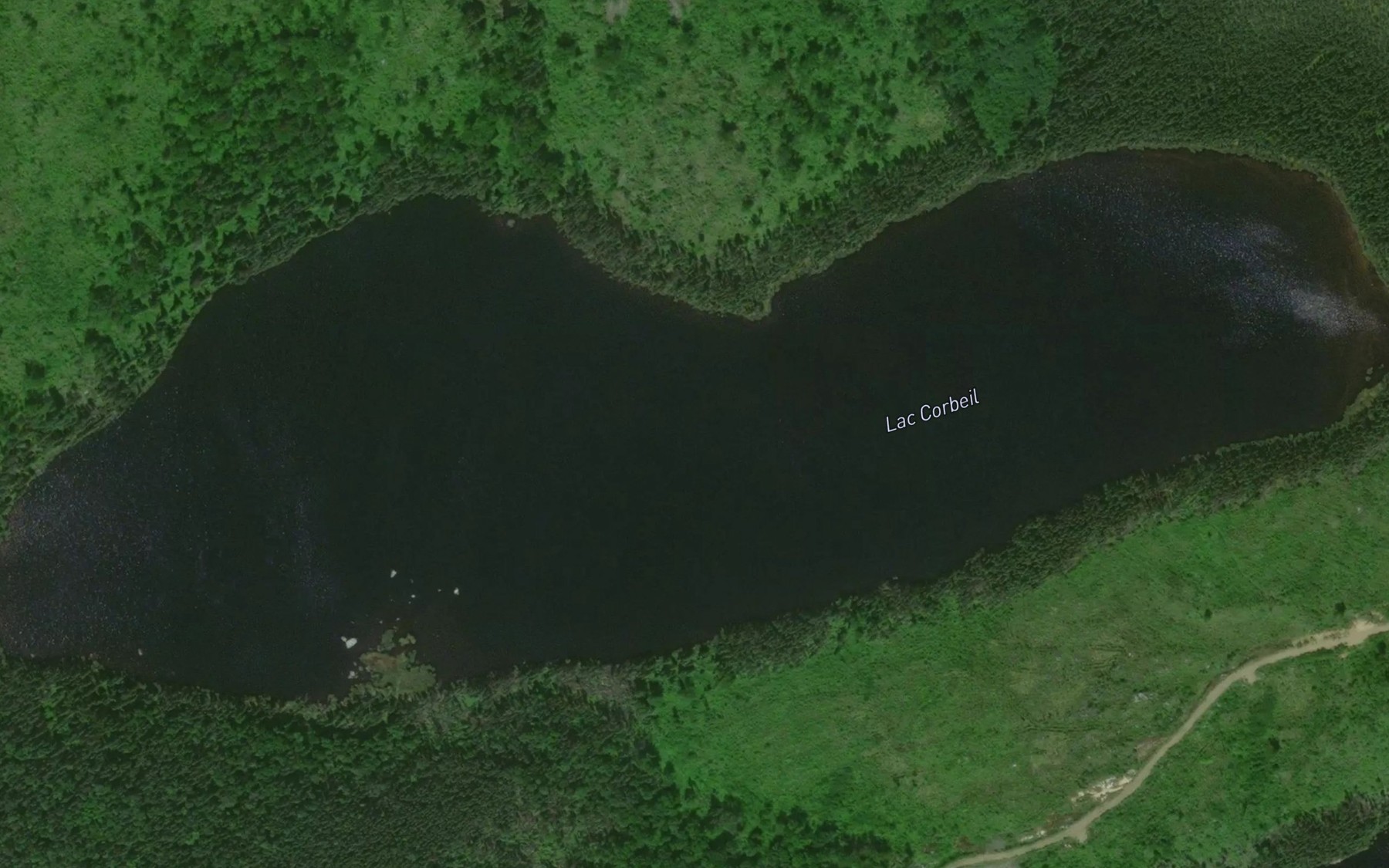 Satellite map of the Lac Corbeil