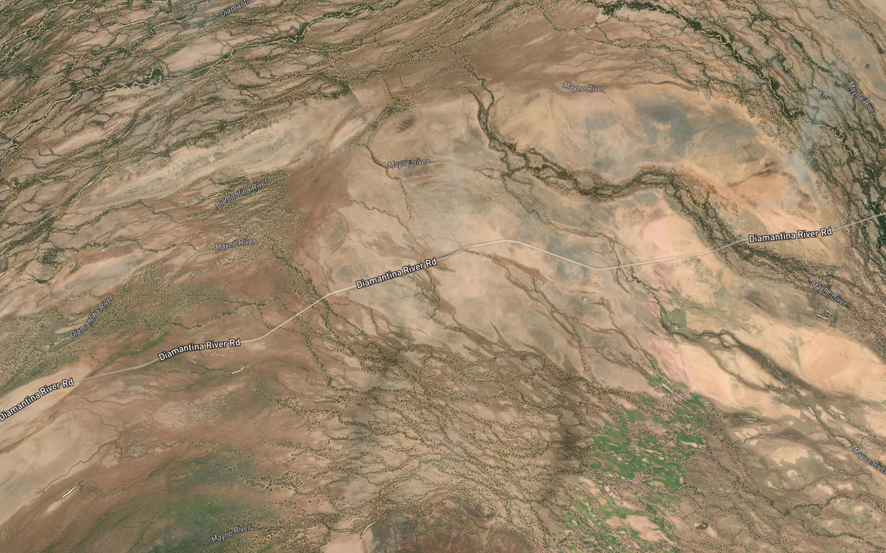 Satellite map of the Mayne River