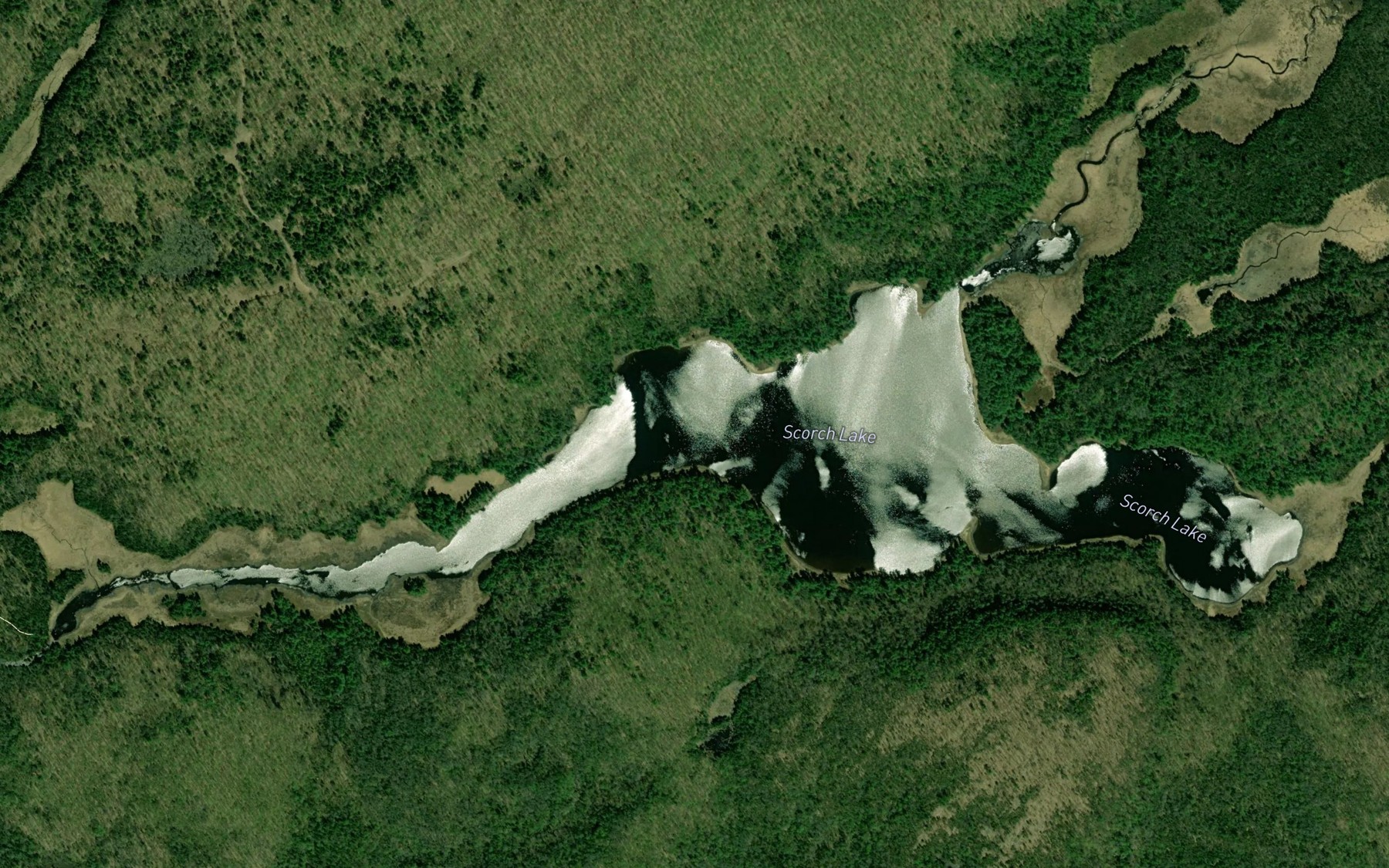 Satellite map of the Scorch Lake