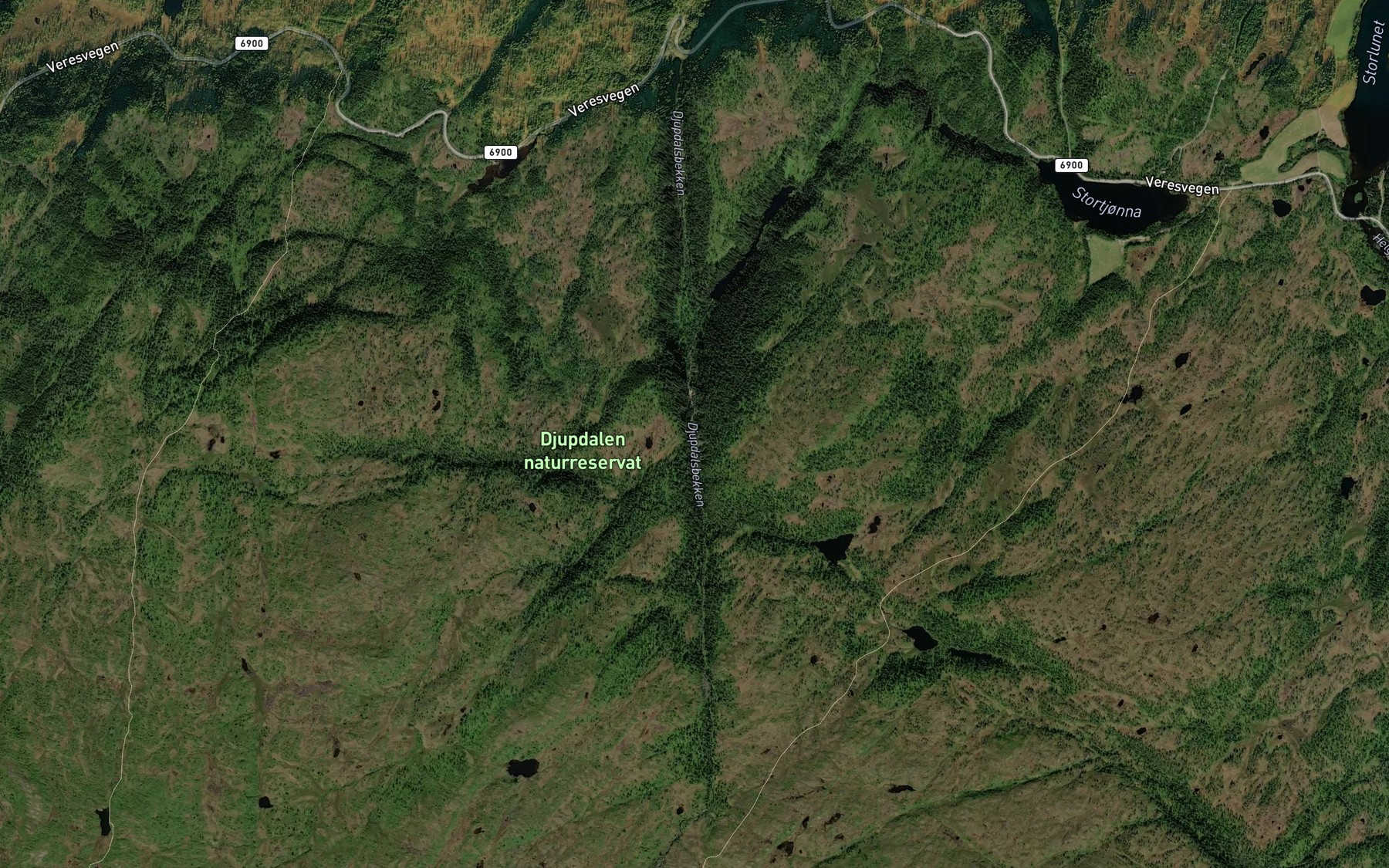 Satellite map of the Djupdalsbekken