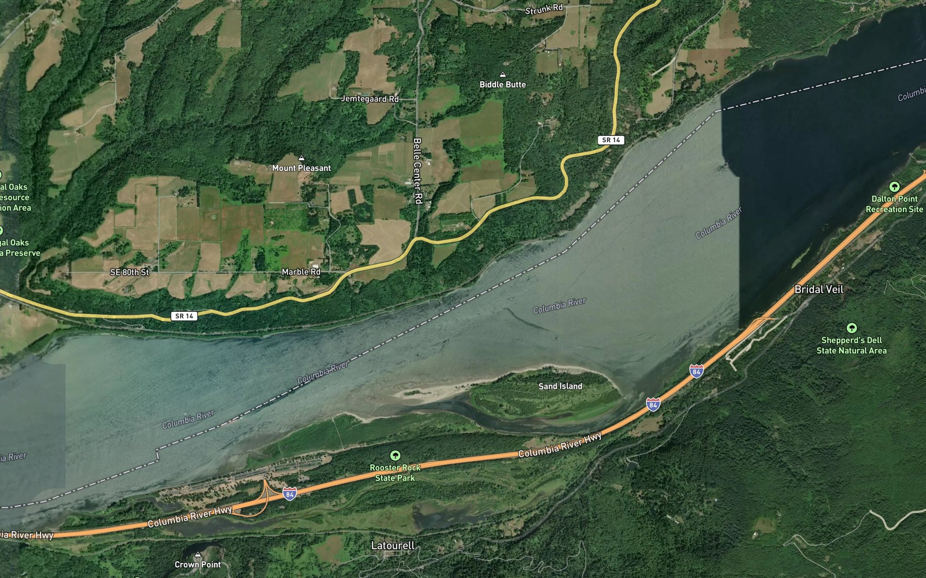 Satellite map of the Cape Horn Channel