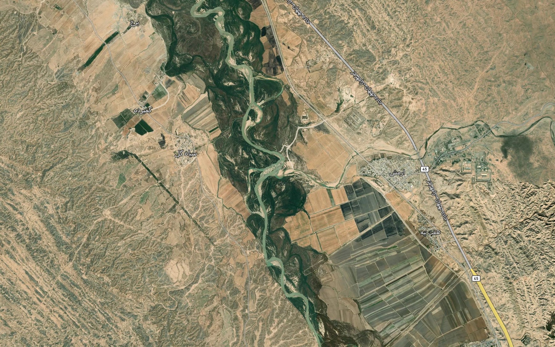 Satellite map of the Rudkhaneh-ye Armish