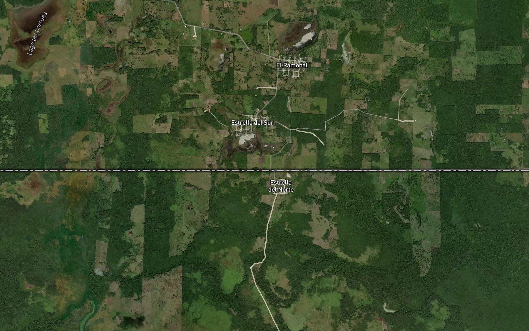 Satellite map of the Laguna los Pavos