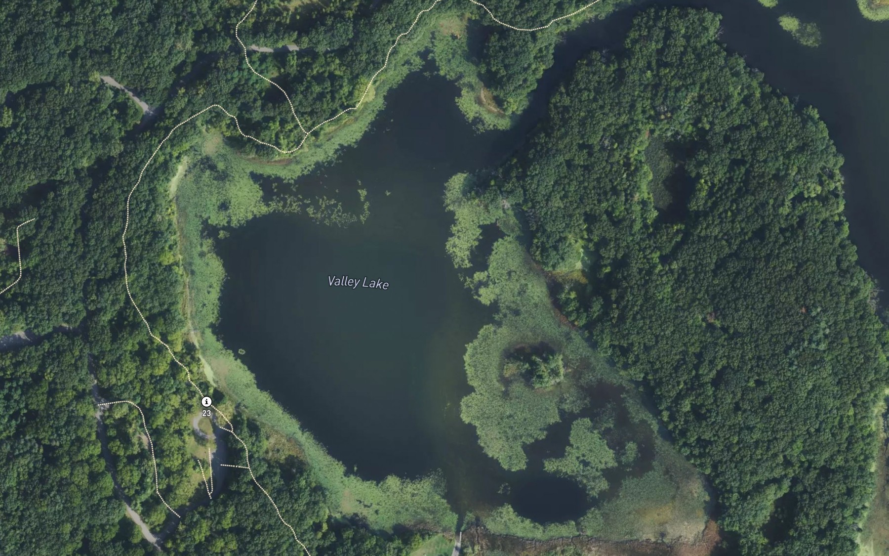Satellite map of the Valley Lake