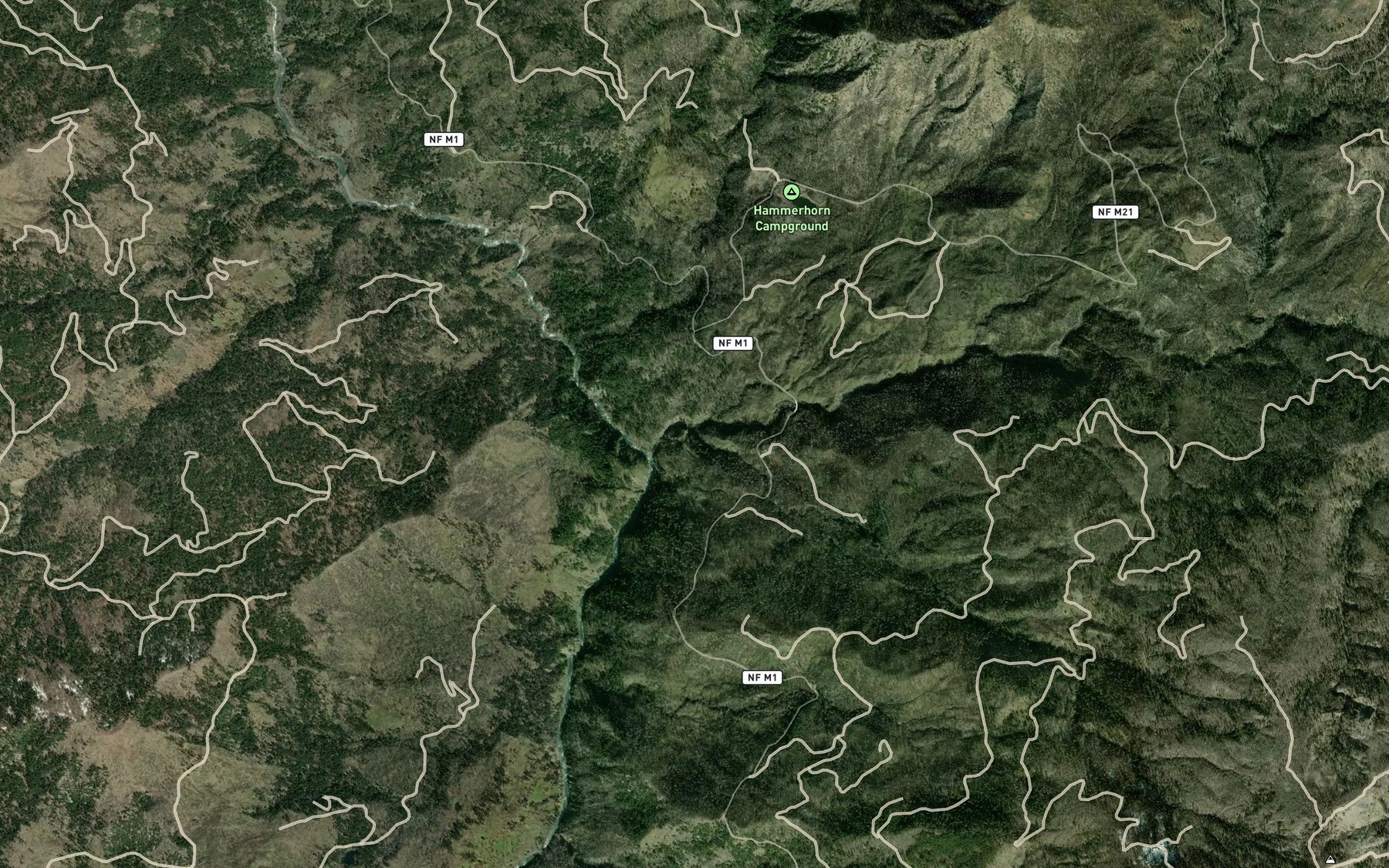 Satellite map of the Buck Rock Creek