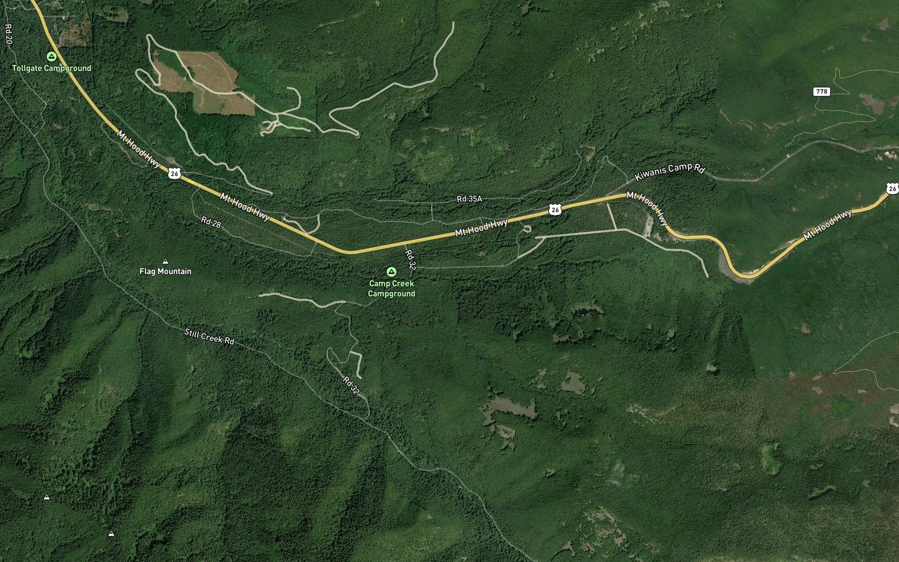 Satellite map of the Wind Creek