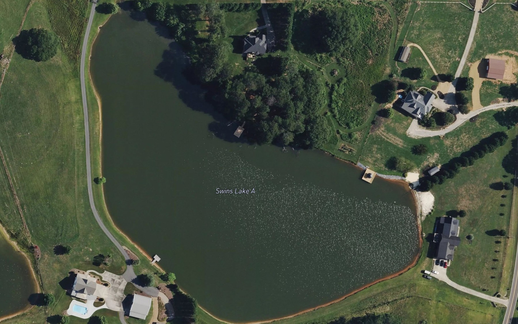 Satellite map of the Swins Lake A