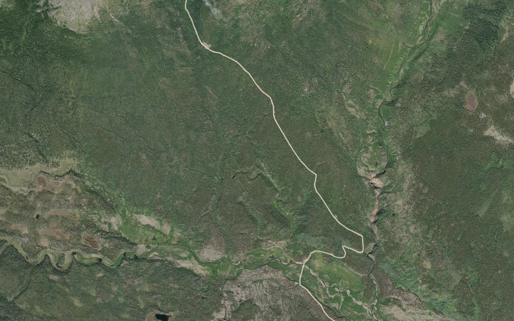 Satellite map of the Lawyers Creek
