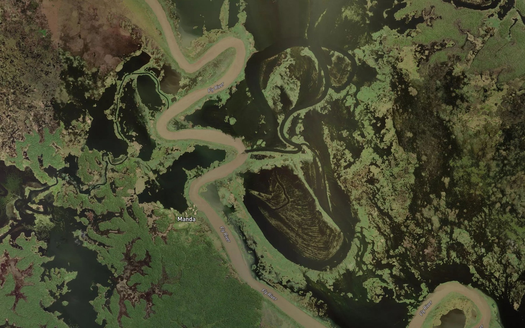 Satellite map of the Agu River