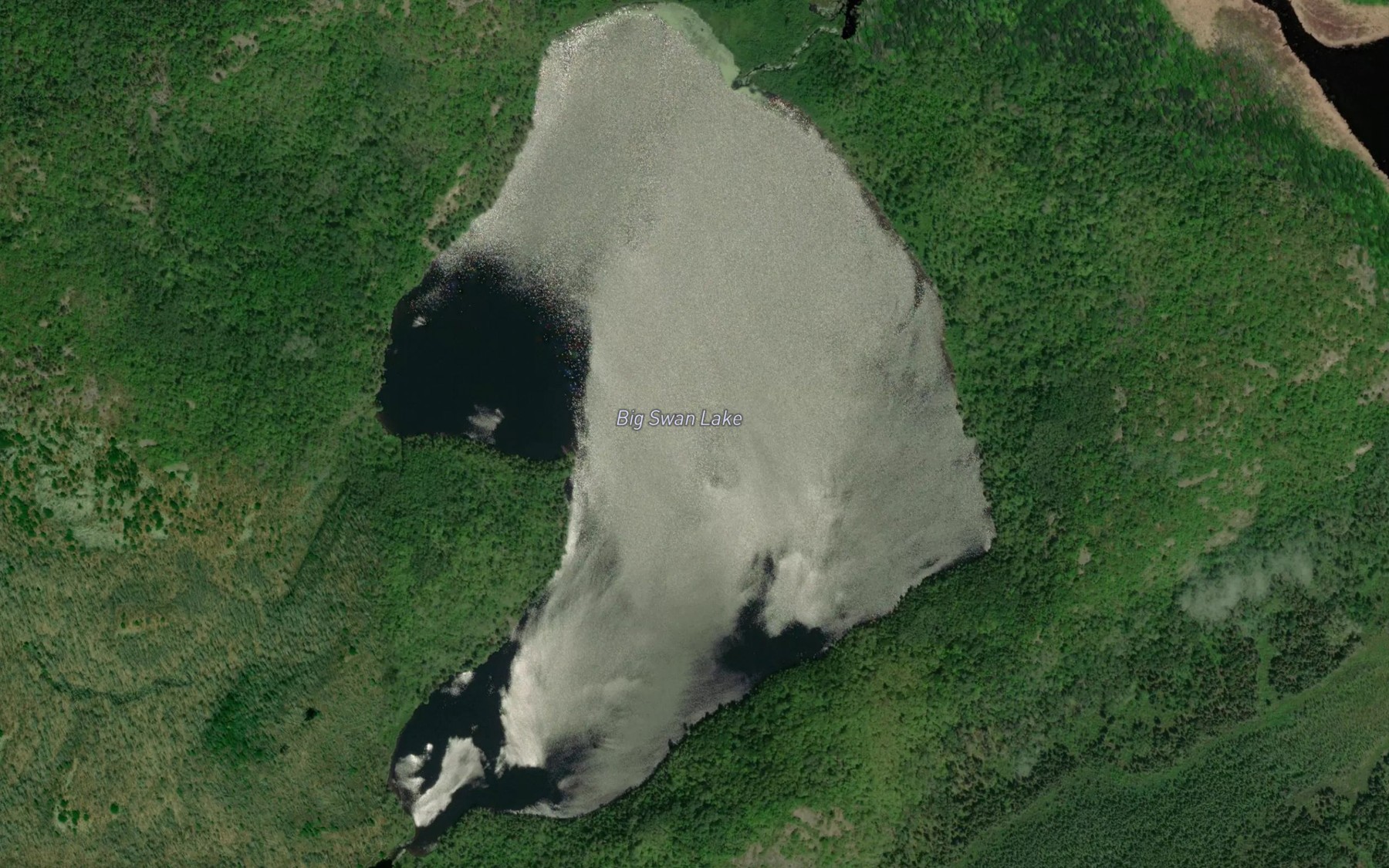 Satellite map of the Big Swan Lake