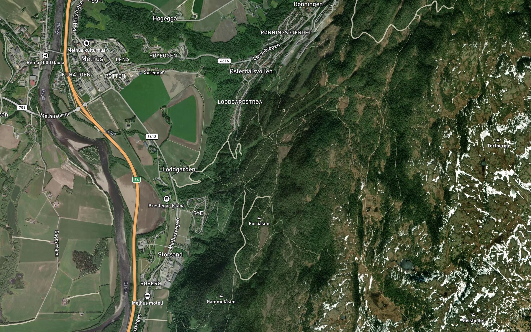Satellite map of the Loddbekken