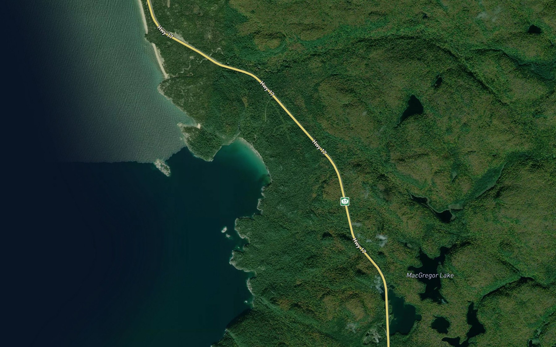 Satellite map of the Laughing Brook