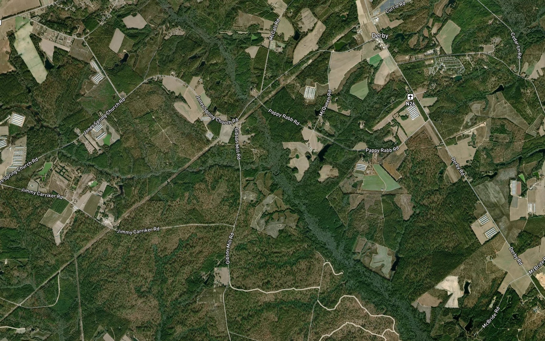 Satellite map of the Rocky Ford Branch
