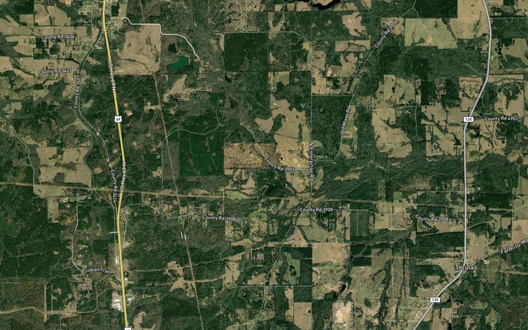 Satellite map of the Pierson Branch