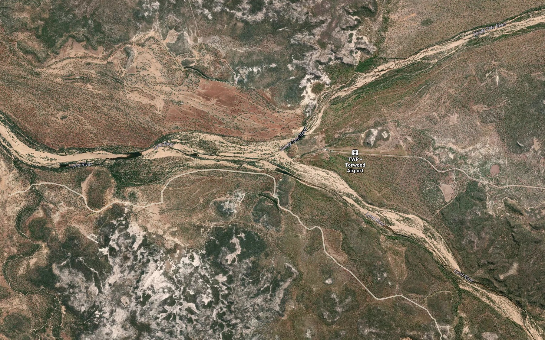 Satellite map of the Tate River