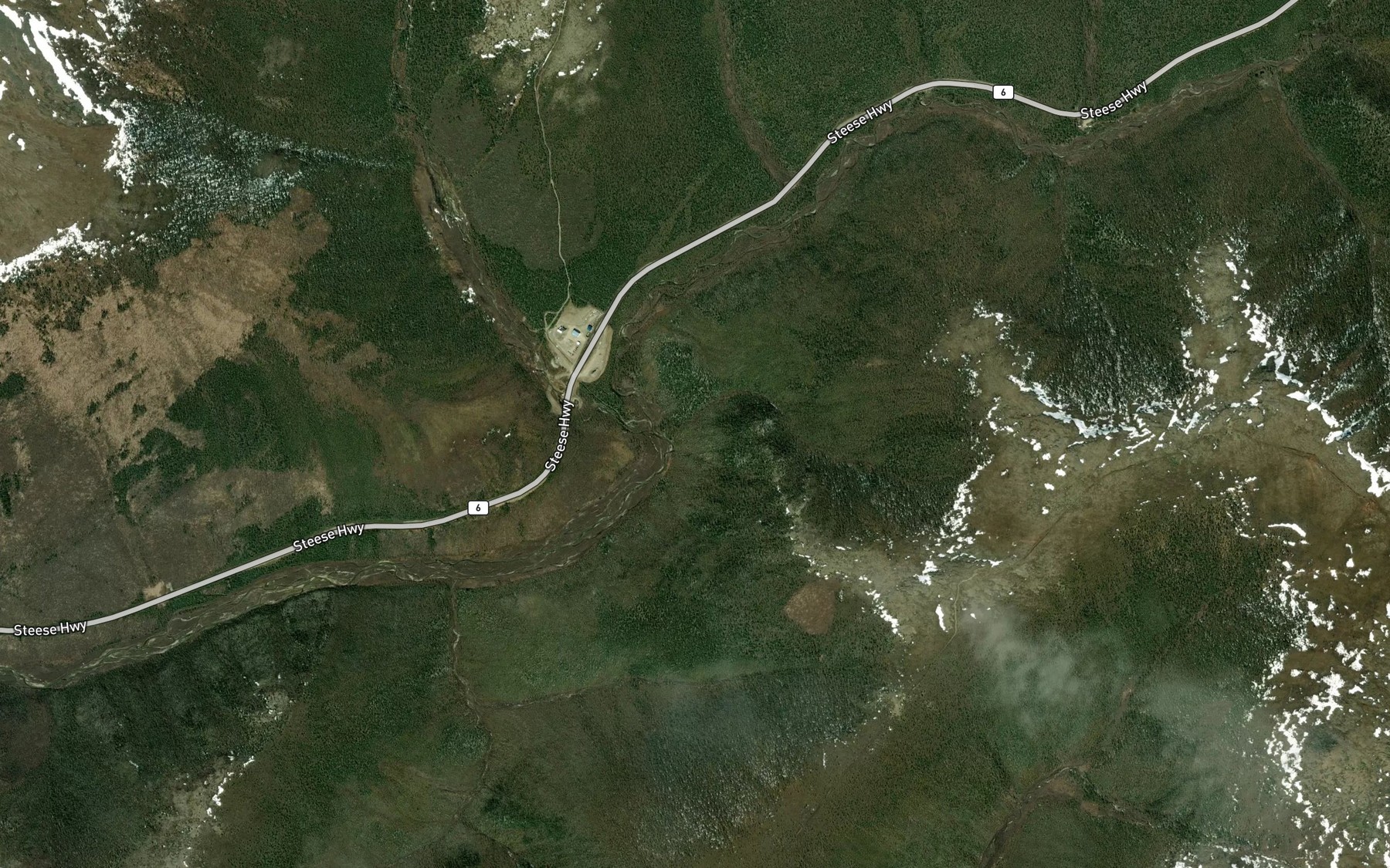 Satellite map of the Montana Creek