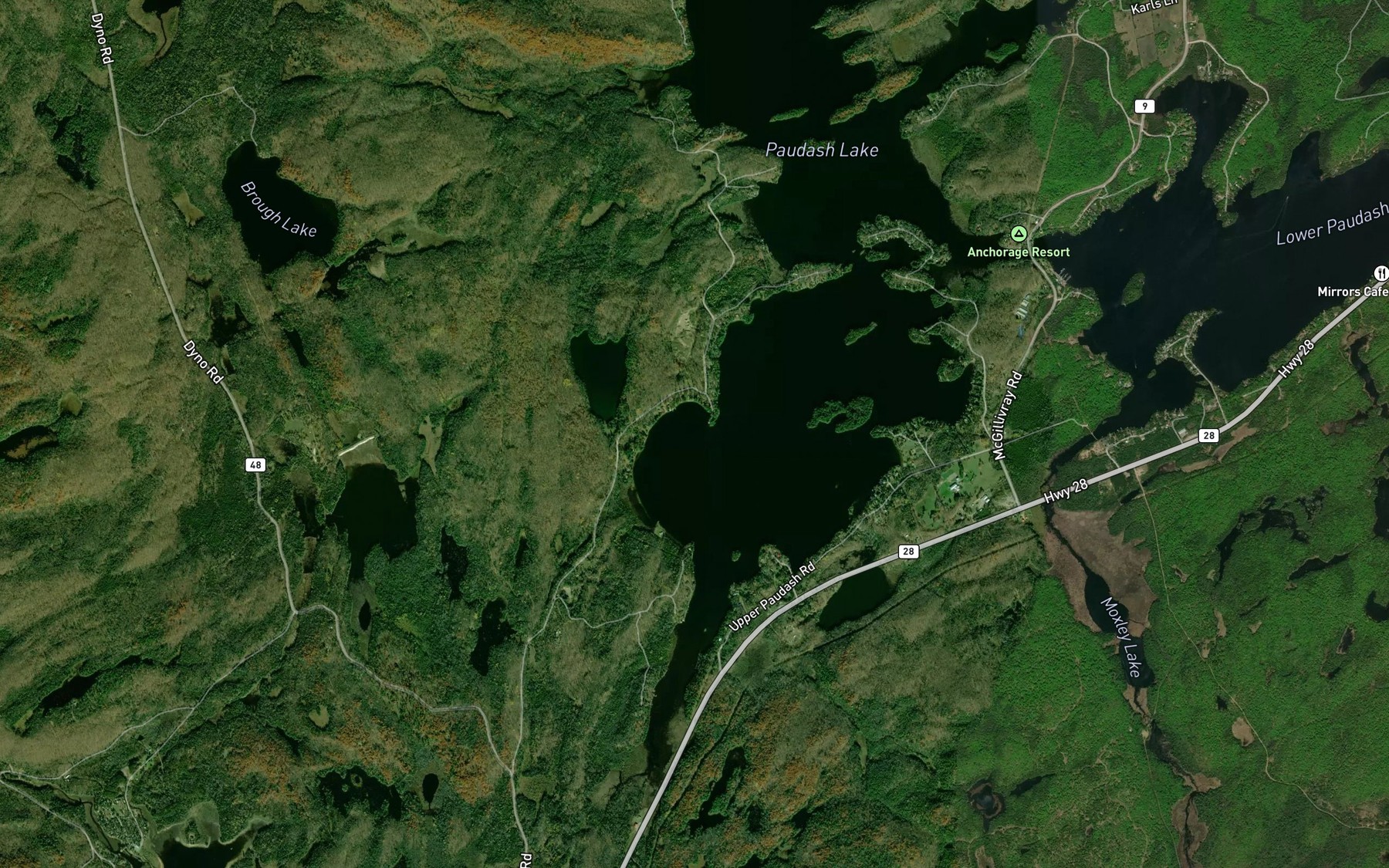 Satellite map of the Silent Creek