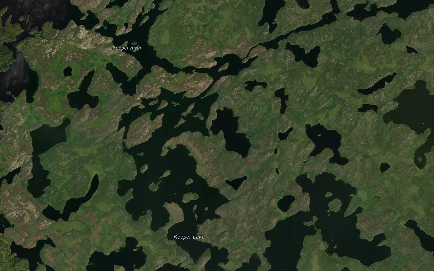 Satellite map of the Keeper Lake