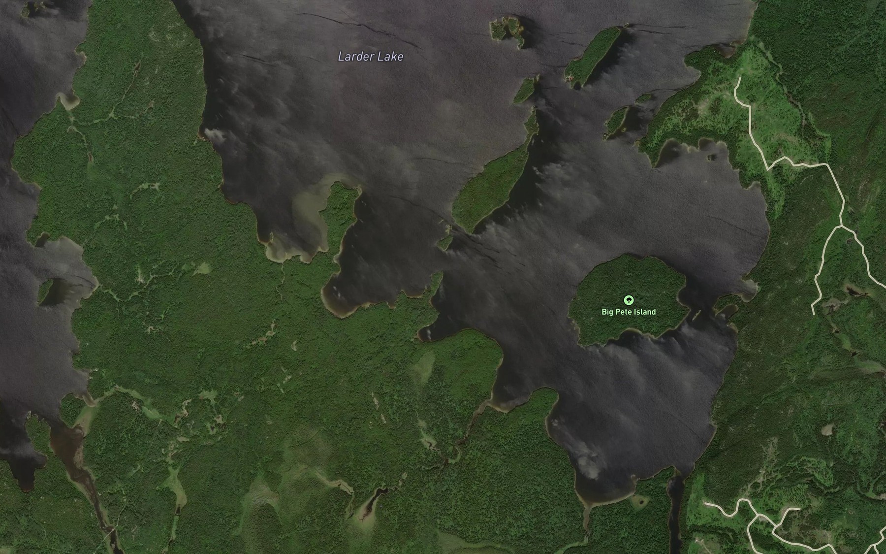 Satellite map of the Little Narrows