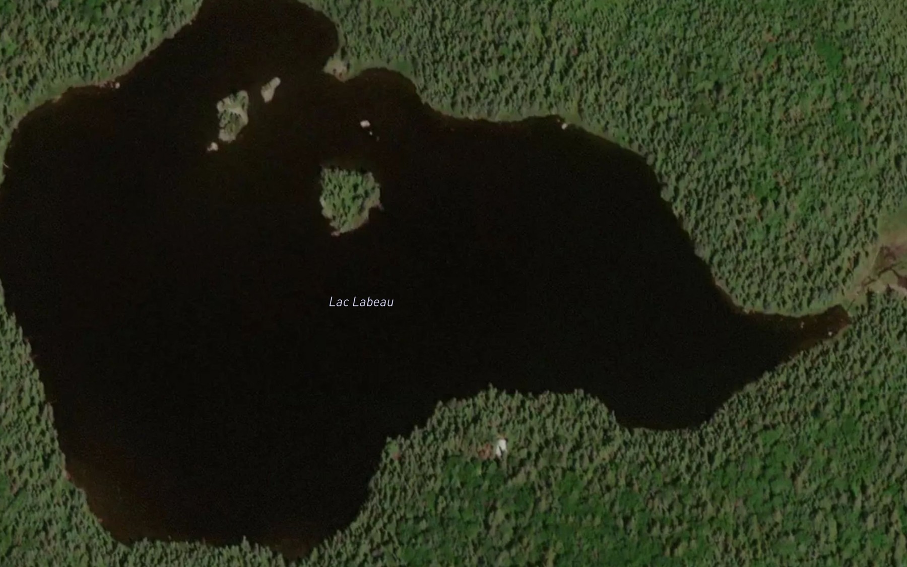 Satellite map of the Lac Labeau