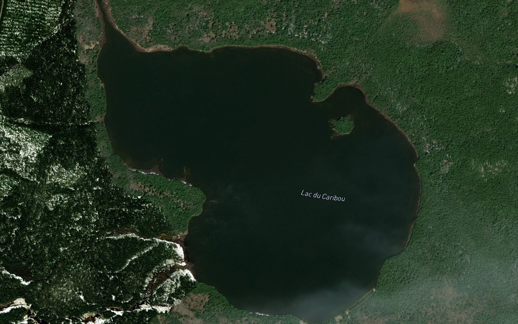 Satellite map of the Lac du Caribou